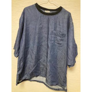 ジーユー(GU)のトップス ナチュラル服　デニム Tシャツ　GU長袖　GUTシャツ重ね着　トップス(Tシャツ/カットソー(七分/長袖))