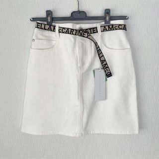 【新品】STELLAMcCARTNEY ベルト付きホワイトデニムスカート