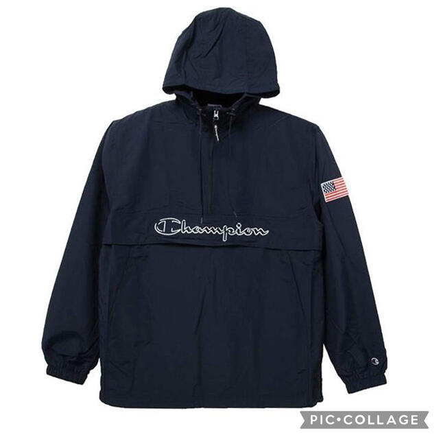 Champion(チャンピオン)のチャンピオン ハーフジップ ナイロンジャケット L 紺 C3-L609 撥水  メンズのジャケット/アウター(ナイロンジャケット)の商品写真