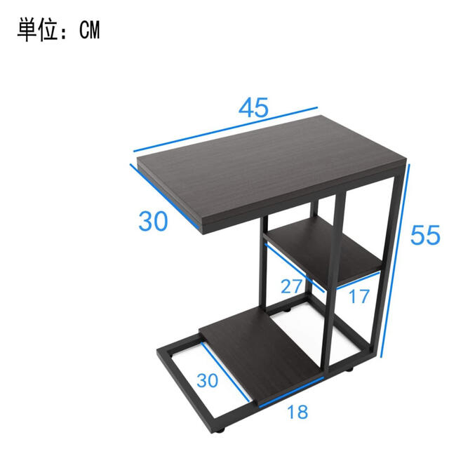 サイドテーブル コの字型デザインベッドリビングサイドテーブルソファサイドテーブル 5