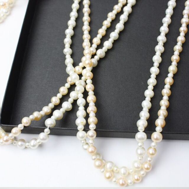 真珠 パール 本真珠 ネックレス 2本セット レディースのアクセサリー(ネックレス)の商品写真