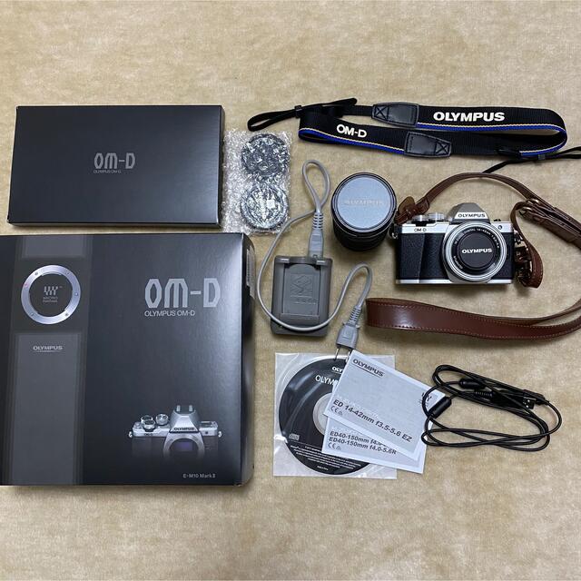 OLYMPUS(オリンパス)のOLYMPUS OM−D E−M10 Mark 2 EZ Wズームキット スマホ/家電/カメラのカメラ(ミラーレス一眼)の商品写真