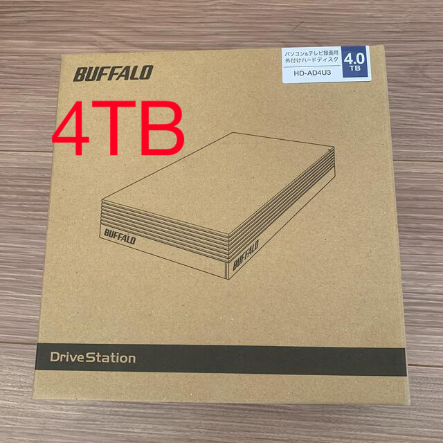 BUFFALO 外付けHDD 4.0TB HD -AD4U3 - PC周辺機器 BUFFALO 外付けHDD 4.0TB 新品未開封