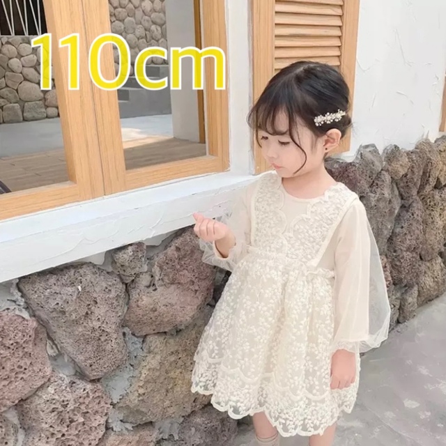 韓国子供服 レースワンピース キッズ/ベビー/マタニティのキッズ服女の子用(90cm~)(ワンピース)の商品写真