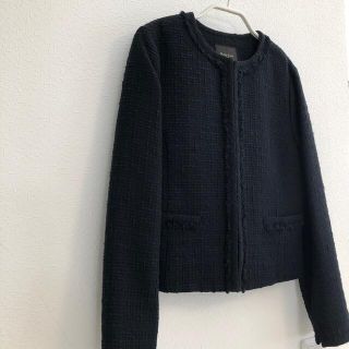 ドゥーズィエムクラス(DEUXIEME CLASSE)のDemi-LuxeBEAMS ツィードジャケットNAVY 36　卒入園学　36(ノーカラージャケット)