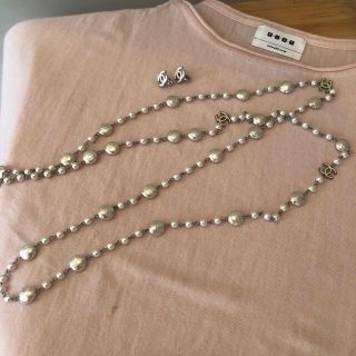 シャネル(CHANEL)の卒業式、入学式、結婚式OK❤︎CHANELネックレスイヤリングセット(ネックレス)
