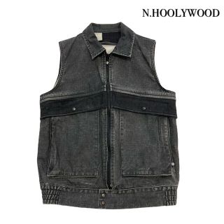 エヌハリウッド(N.HOOLYWOOD)の【n.hooly wood】 エヌハリウッド デニムベスト ブラックデニム 古着(ベスト)