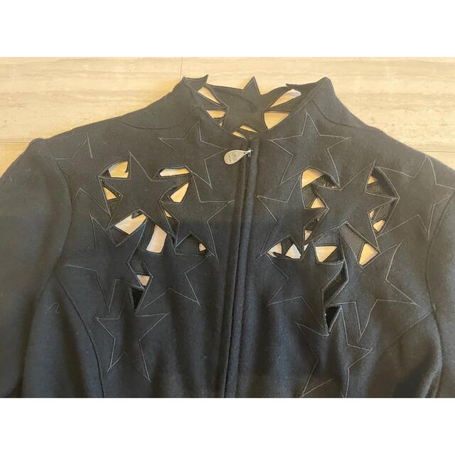 Thierry Mugler(ティエリーミュグレー)のティエリー　ミュグレー　スター　星　ブルゾン　黒　ブラック　美品　ジャケット レディースのジャケット/アウター(ブルゾン)の商品写真
