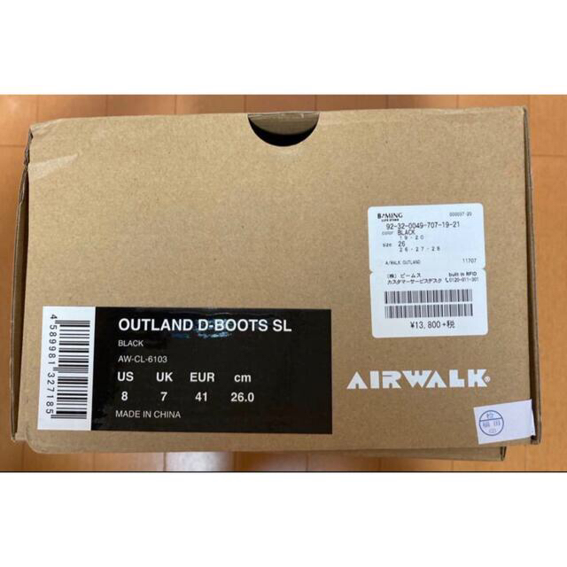 AIRWALK(エアウォーク)の★AIR WALK★アウトランド Dブラック26.0cm メンズの靴/シューズ(ブーツ)の商品写真