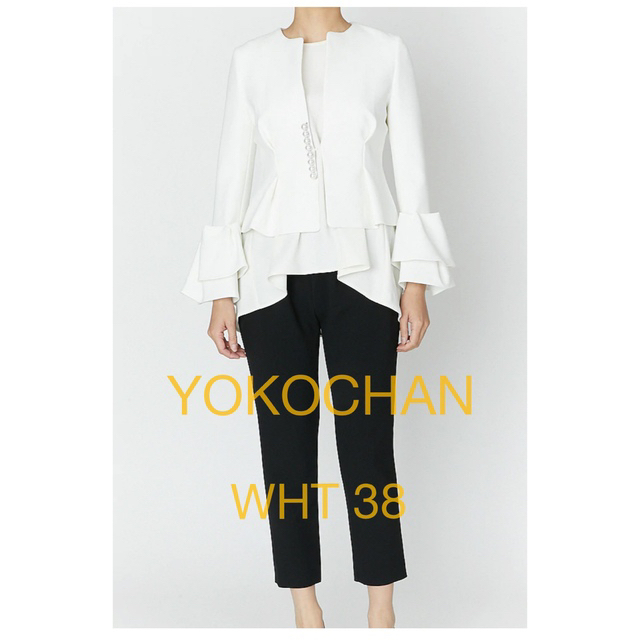 入手困難！完売！YOKO CHAN♡フレアスリーブパールジャケット／WHT／38ウィムガゼット