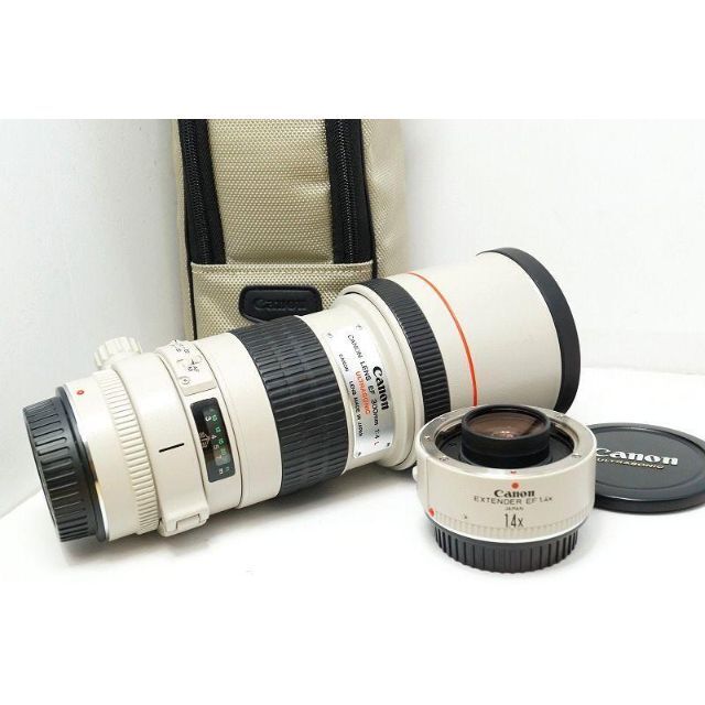 Canon(キヤノン)の■ エクステンダー 付き　Canon EF 300mm F4 L USM スマホ/家電/カメラのカメラ(レンズ(単焦点))の商品写真