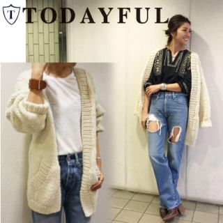 トゥデイフル(TODAYFUL)のTODAYFULハンドニットカーディガン新品(カーディガン)