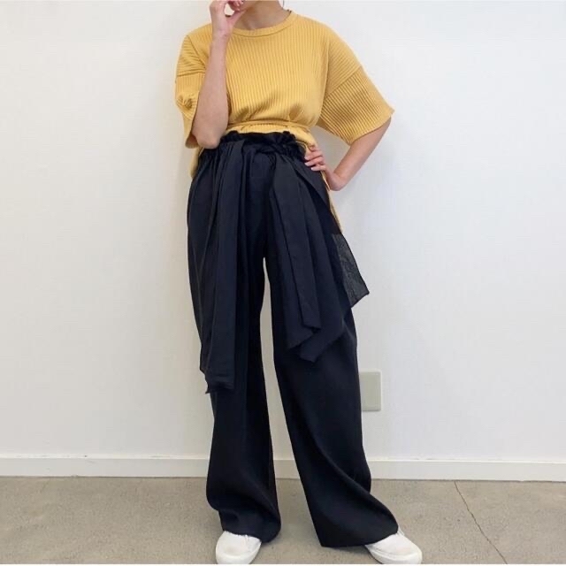 Plage(プラージュ)のbaserange TenaliPants Linen-Cotton Black レディースのパンツ(カジュアルパンツ)の商品写真