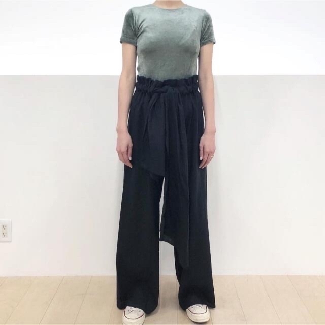 Plage(プラージュ)のbaserange TenaliPants Linen-Cotton Black レディースのパンツ(カジュアルパンツ)の商品写真