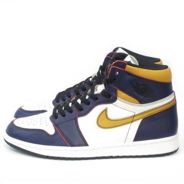 11cmアウトソールナイキ NIKE AIR JORDAN 1 HI OG 白 紫 黄 US11