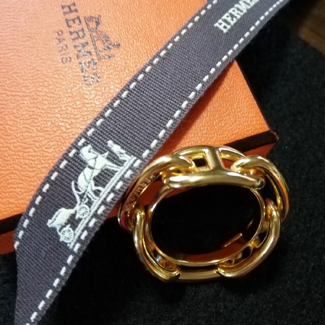 エルメス　スカーフリング　シェーヌダンクル　美品　HERMES