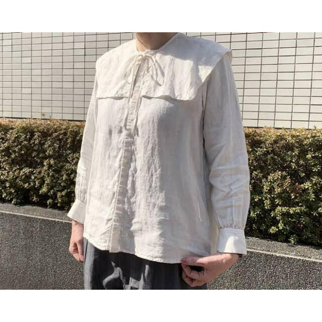 nest robe リネンスクエアカラーブラウス