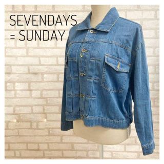 セブンデイズサンデイ(SEVENDAYS=SUNDAY)の【美品】セブンデイズサンデイ レディース デニム ジャケット Gジャン 青系 M(Gジャン/デニムジャケット)