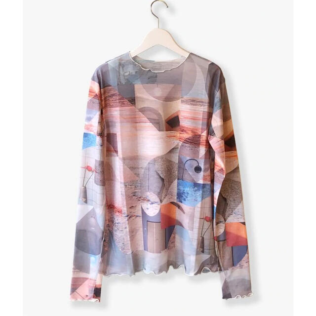 PHEENY(フィーニー)の【入手困難】PHEENY/PRINT FRILL CREW NECK レディースのトップス(カットソー(長袖/七分))の商品写真