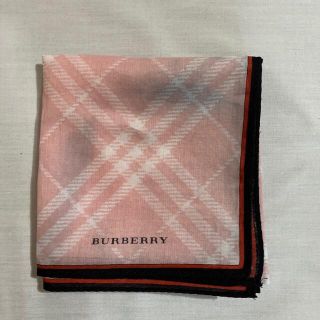 バーバリー(BURBERRY)のバーバリー　ハンカチ　中古品　ピンク　難あり　#1633(ハンカチ)