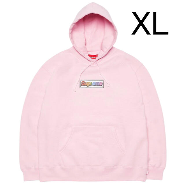 Bling Box Logo Hooded Sweatshirt Pink XL