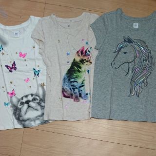 ギャップキッズ(GAP Kids)の美品 GAPKIDS 半袖 Tシャツ ３枚セット⭐女の子 130～140(Tシャツ/カットソー)