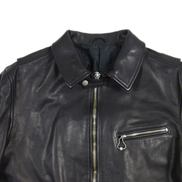 HOSU(ホス)のホス HOSU ATPD 牛革 カウハイド シングル ライダース XL 黒 ■3 メンズのジャケット/アウター(ライダースジャケット)の商品写真