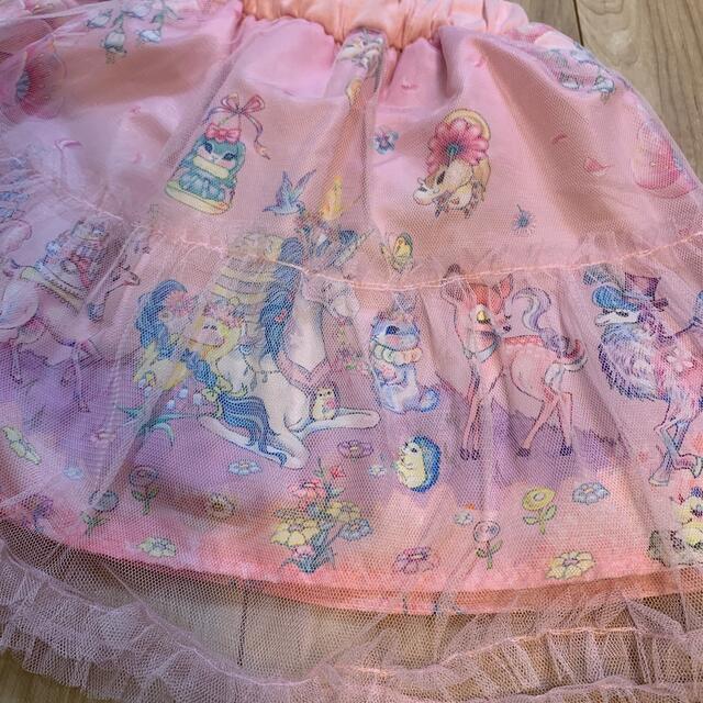 しまむら(シマムラ)のエコネコ　チュールスカート　サイズ100 キッズ/ベビー/マタニティのキッズ服女の子用(90cm~)(スカート)の商品写真