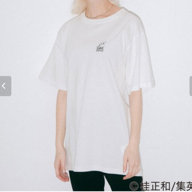 X-girl(エックスガール)の桂正和　エックスガール　X-GIRL Tシャツ　Mサイズ ホワイト 半袖 レディースのトップス(Tシャツ(半袖/袖なし))の商品写真
