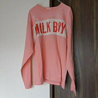 ミルクボーイ(MILKBOY)のMILK BOY　ミルクボーイ　コーラルピンク　ロングTシャツ　ロンT(Tシャツ(長袖/七分))