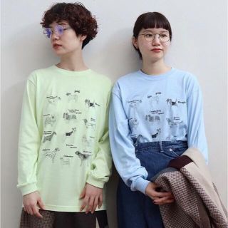 フィグロンドン(fig London)のfiglondon  HATENA  犬　ロンT グリーン(Tシャツ(長袖/七分))