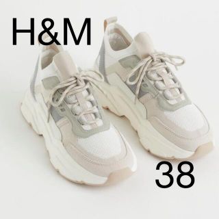 エイチアンドエム(H&M)の完売商品★H&Mチャンキースニーカー38 ライトベージュ　厚底　fumio買い(スニーカー)