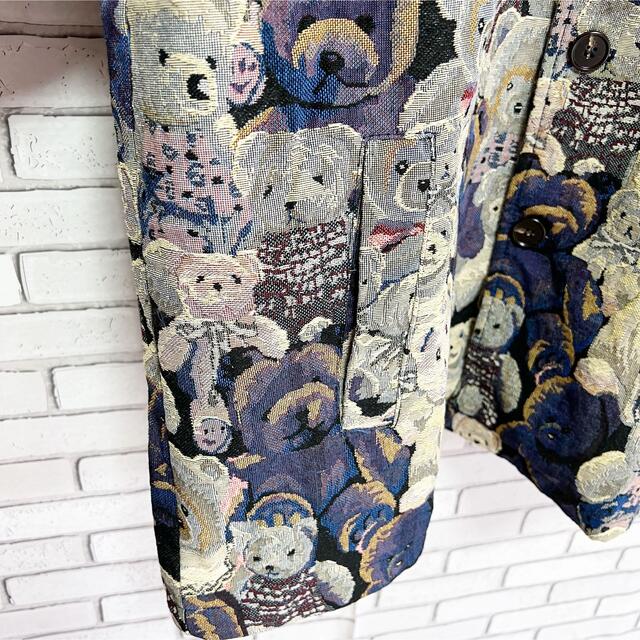 希少★UABONI タグ付き ゴブラン織 刺繍 ベア柄 クマ柄 3Dブルゾン - 6