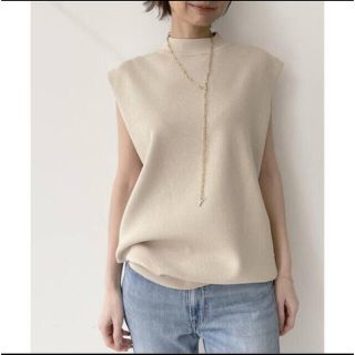 アパルトモンドゥーズィエムクラス(L'Appartement DEUXIEME CLASSE)のL'Appartement Knit Vest ベージュ(ニット/セーター)