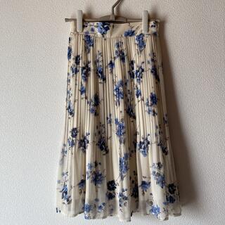 シマムラ(しまむら)の【美品】しまむら　花柄シフォンプリーツスカート(ひざ丈スカート)