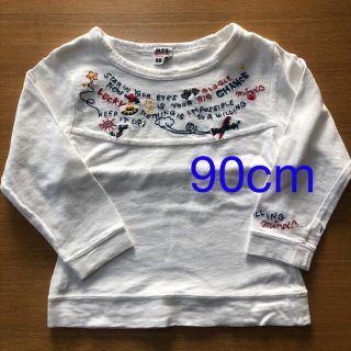 エムピーエス(MPS)のsize90 MPS ロンT ホワイト　刺繍(Tシャツ/カットソー)