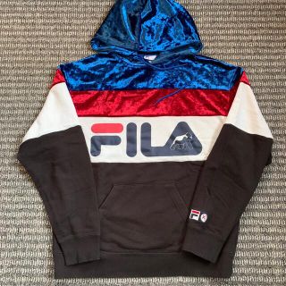 フィラ(FILA)のXLARGE × FILA コラボ パーカー　ベロア(パーカー)