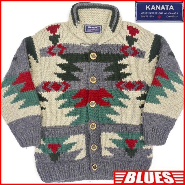 カウチン セーター kanata ニット カナダ製 カナタ L位 古着 メンズ