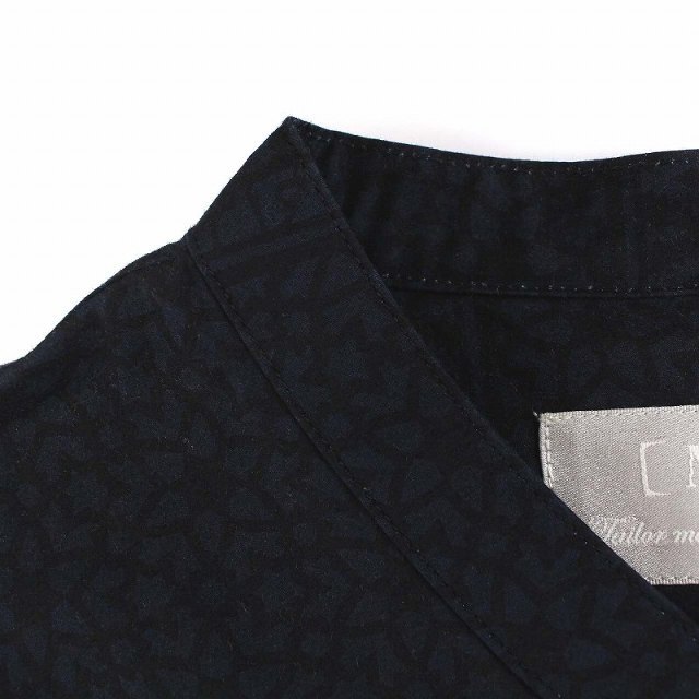 Milok(ミロック)のミロック 21SS シャツ 総柄 長袖 46 M 紺 ネイビー 黒 メンズのトップス(シャツ)の商品写真