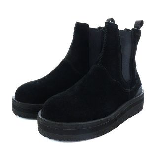 スイコック(suicoke)のスイコック 21AW サイドゴアブーツ ショートブーツ 厚底 24cm 黒(ブーツ)