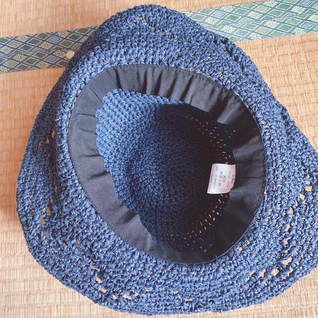 MUJI (無印良品)(ムジルシリョウヒン)の麦わら帽子　ネイビーブルー　サイズ57.5 ペーパーハット レディースの帽子(麦わら帽子/ストローハット)の商品写真