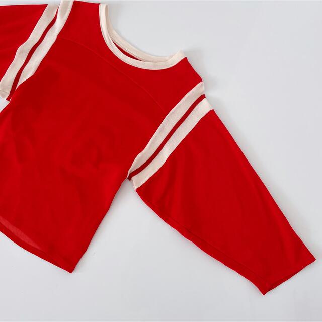 美品　MM6 メゾンマルジェラ　アニバーサリープリント　赤　七分袖カットソー