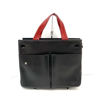 バリー(Bally)のバリー ハンドバッグ美品  - 黒×レッド(ハンドバッグ)