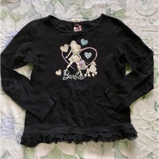 バービー(Barbie)のバービー　黒　長袖　カットソー　150 お散歩　シルエット(Tシャツ/カットソー)