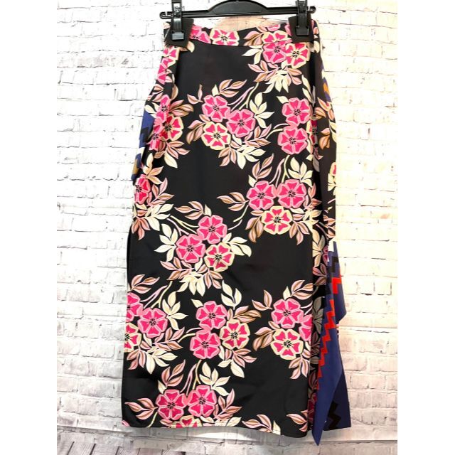 MSGM - 【美品】MSGM フラワープリント シルク タイトスカート ロング