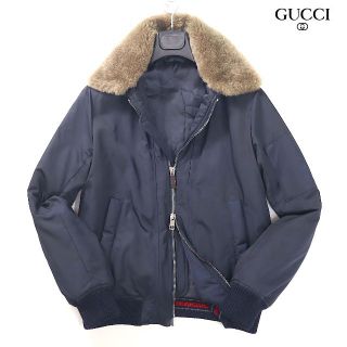 新品同様 グッチ ナイロンブルゾン シェリーライン 黒 M www