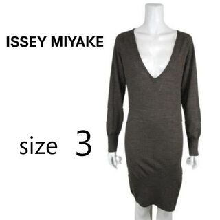 イッセイミヤケ(ISSEY MIYAKE)のイッセイミヤケ ウール ニット ワンピース チュニック ISSEYMIYAKE(ひざ丈ワンピース)