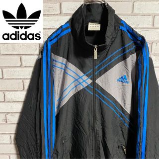 アディダス(adidas)の90s 古着 アディダス 刺繍ロゴ ナイロン ゆるだぼ ビッグシルエット(ナイロンジャケット)