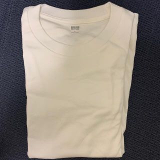 ユニクロ(UNIQLO)のユニクロ★クルーネックT★メンズLサイズ　白(Tシャツ/カットソー(七分/長袖))