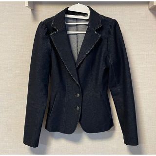 バルマン(BALMAIN)のバルマン BALMAIN ジャケット超美品 黒濃紺色 ストレッチ素材♪(テーラードジャケット)